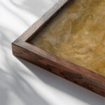 Sailing boat on a sea 1927 Tadeusz Makowski close up dark wood mockup