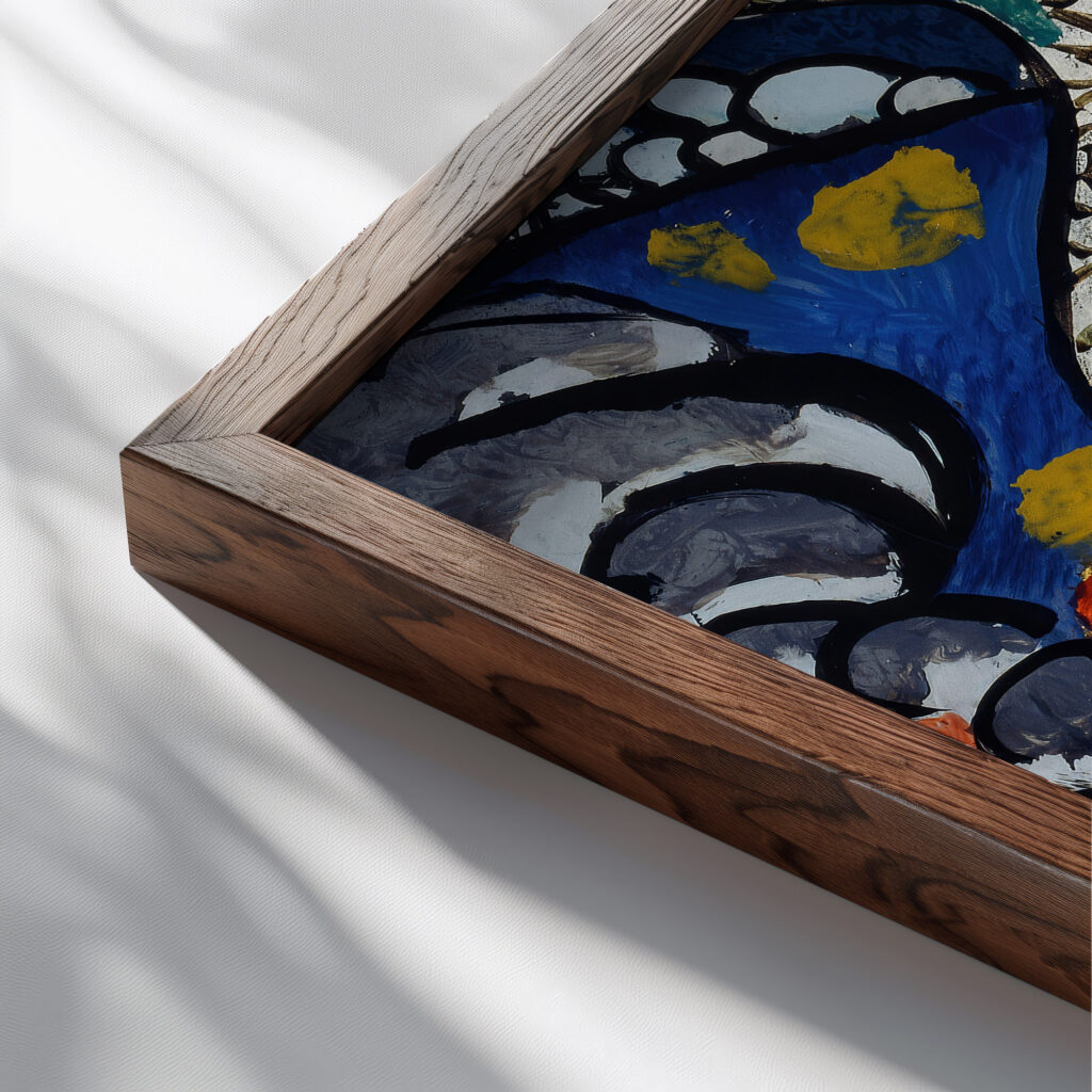Saint George I 1911 Wassily Kandinsky close up dark wood mockup