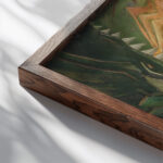 Saint George the Dragon Slayer 1917 Jerzy Hulewicz close up dark wood mockup