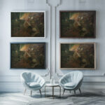 Saint George the Dragon Slayer 1917 Jerzy Hulewicz framed posters mockup