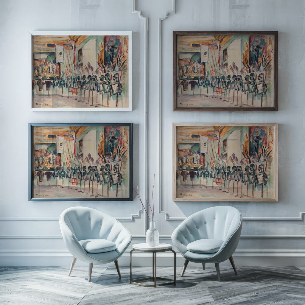 Sala Stolowa w Palacu w Podhorcach 1940 Ivan Ivanec framed posters mockup