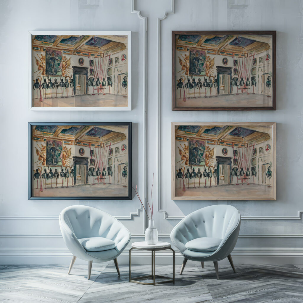 Sala Stolowa w Palacu w Podhorcach. 1940 Ivan Ivanec framed posters mockup