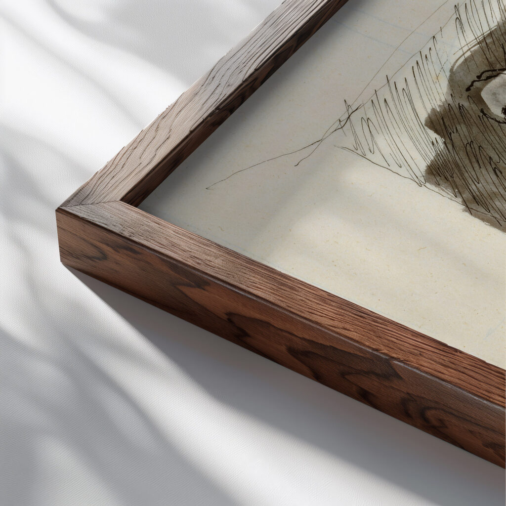 Sanatorium 1930 Walter Kurt Wiemken close up dark wood mockup