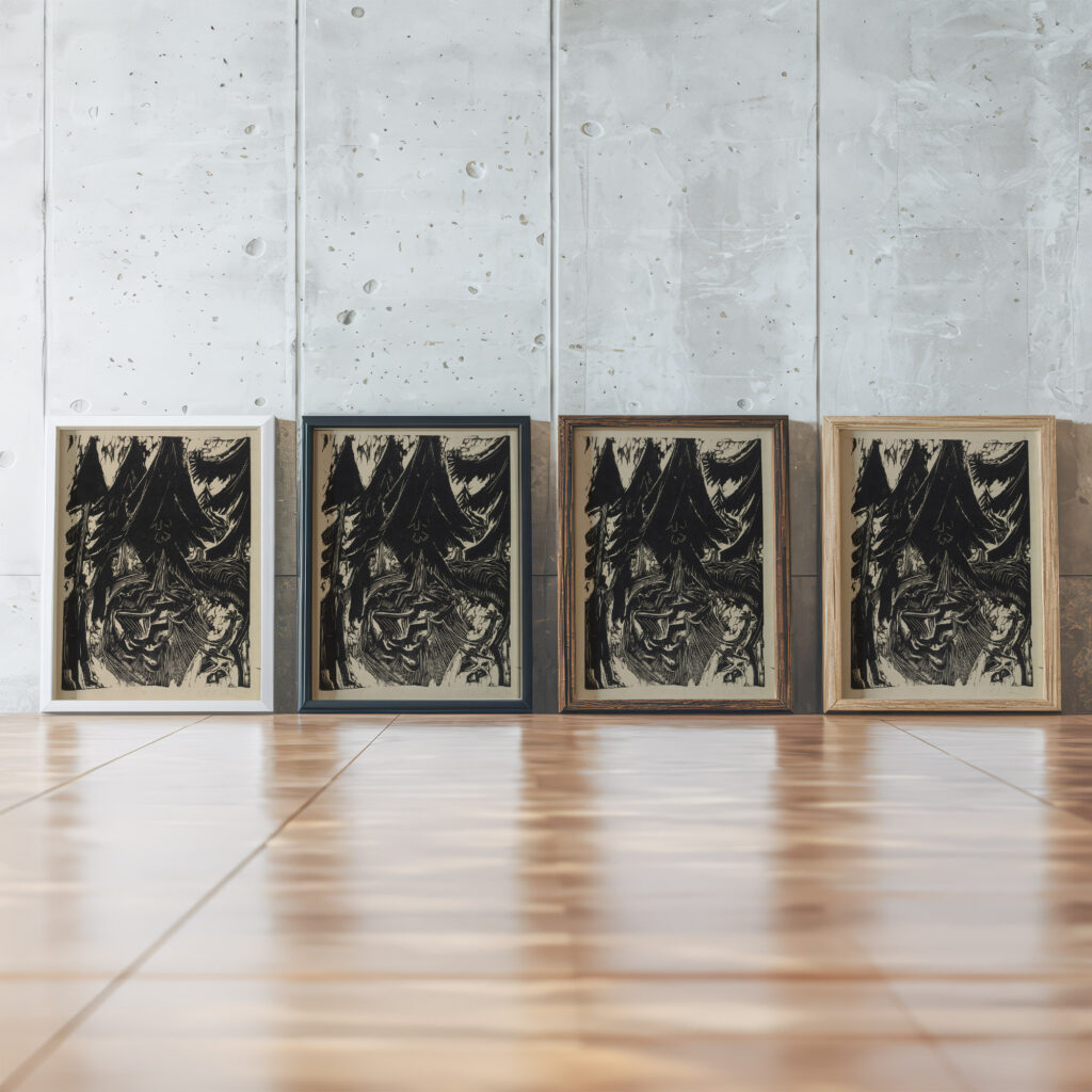 Sanatoriumsspaziergang 1916 Ernst Ludwig Kirchner framed posters mockup