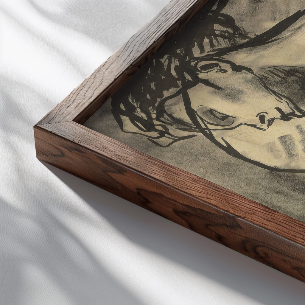 Sans titre circa 1932 Francis Picabia close up dark wood mockup