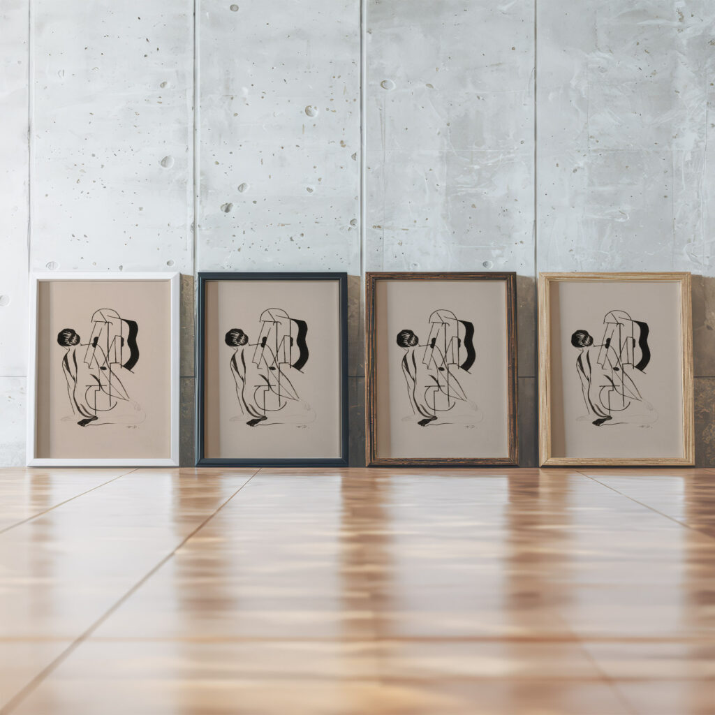 Sans titre ou Nu a la guitare circa 1922 Francis Picabia framed posters mockup