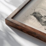 Saters een nimf een faun en een toom varkens 1923 Lovis Corinth close up dark wood mockup