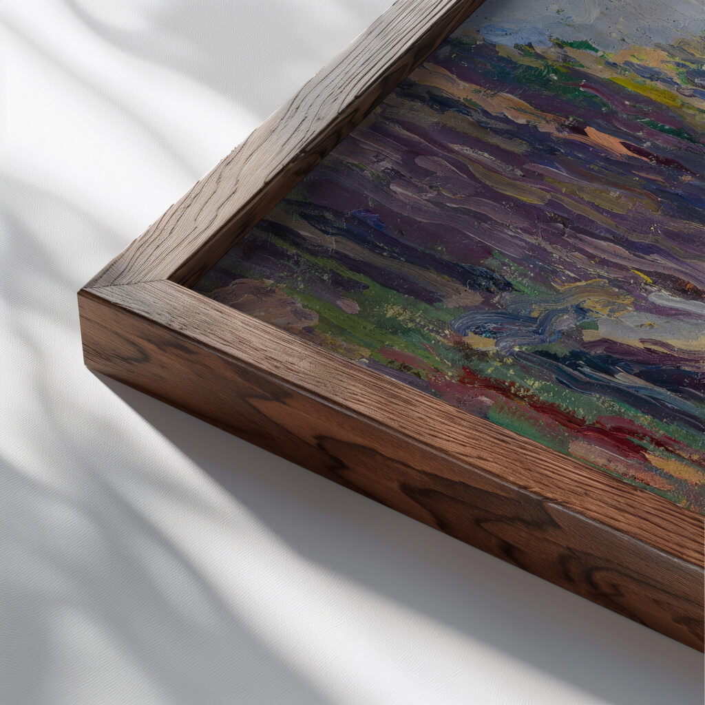 Scene de rue Henri Martin close up dark wood mockup