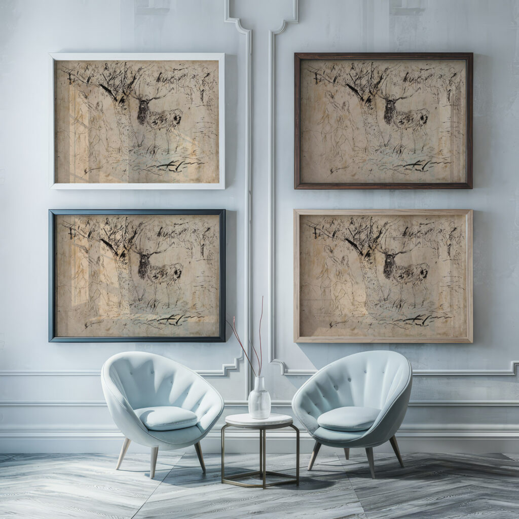 Scene in Paradise 1924 Tadeusz Makowski framed posters mockup