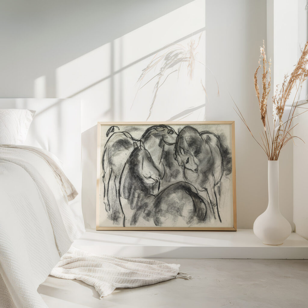 Schets van drie paarden 1891 Leo Gestel 4 mockup