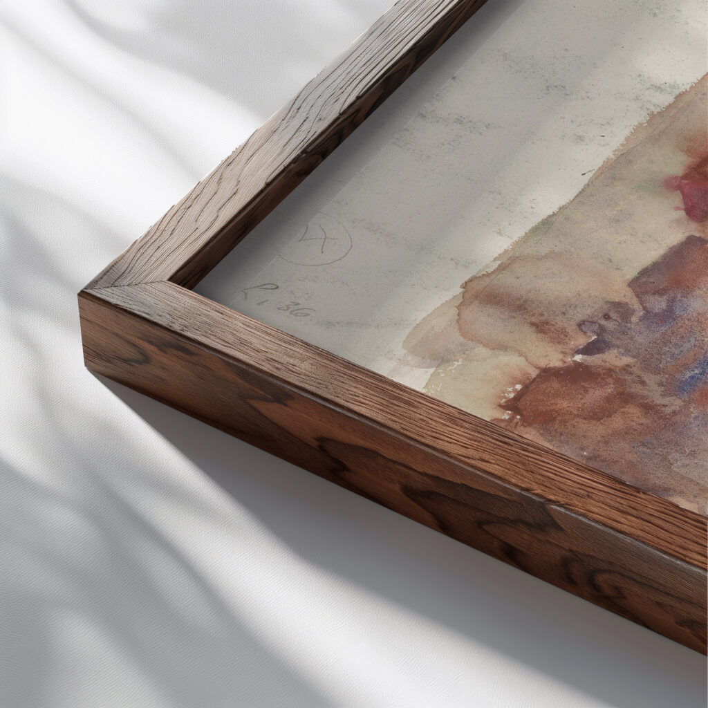 Schets van een stadsgezicht 1870 1935 Max Liebermann close up dark wood mockup
