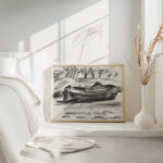 Schetsblad met een schip met een man aan boord 1891 Leo Gestel 1 4 mockup