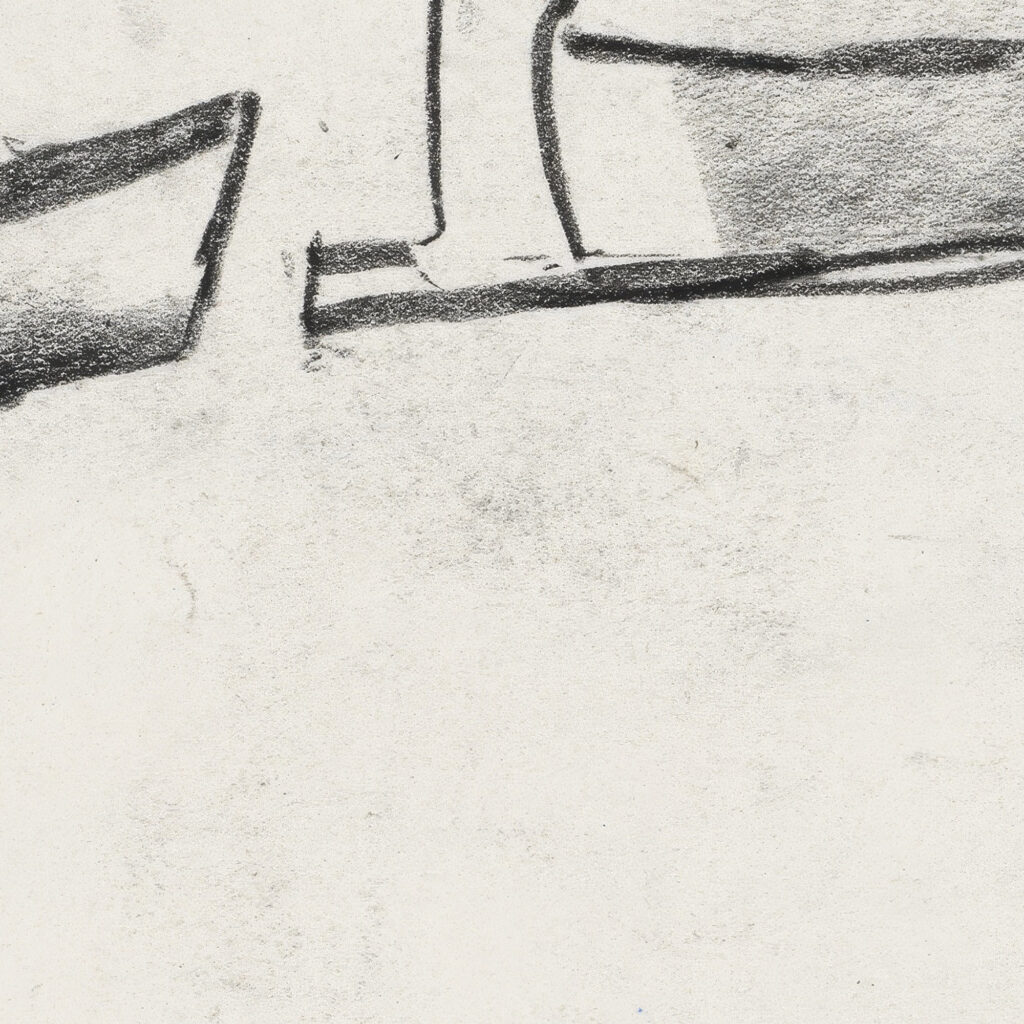 Schetsblad met een schip met een man aan boord 1891 Leo Gestel 8 mockup