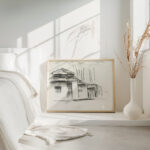 Schetsblad met huis 1891 Leo Gestel 4 mockup