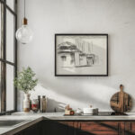 Schetsblad met huis 1891 Leo Gestel 6 mockup