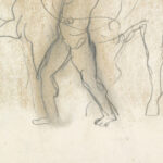 Schetsblad met man die twee paarden in bedwang houdt 1891 Leo Gestel 8 mockup