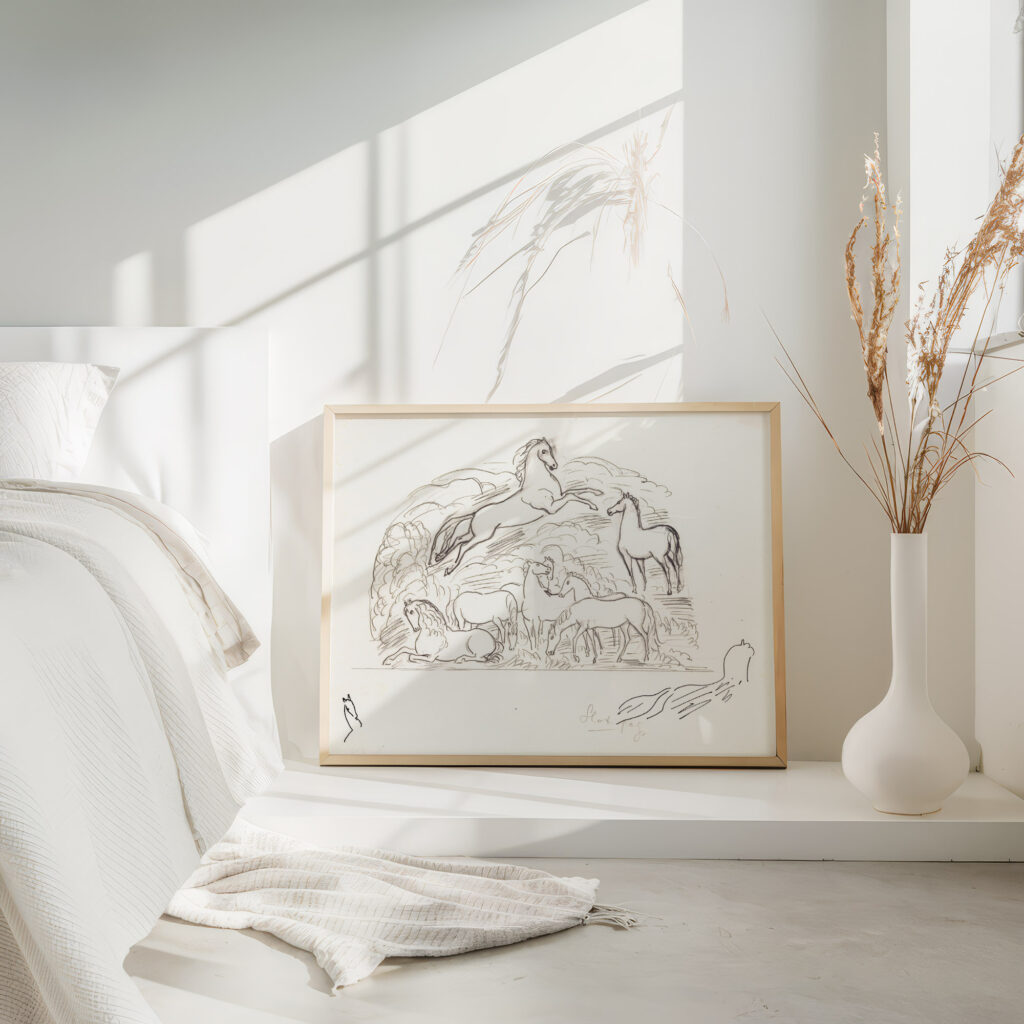 Schetsblad met paarden 1891 Leo Gestel 4 mockup