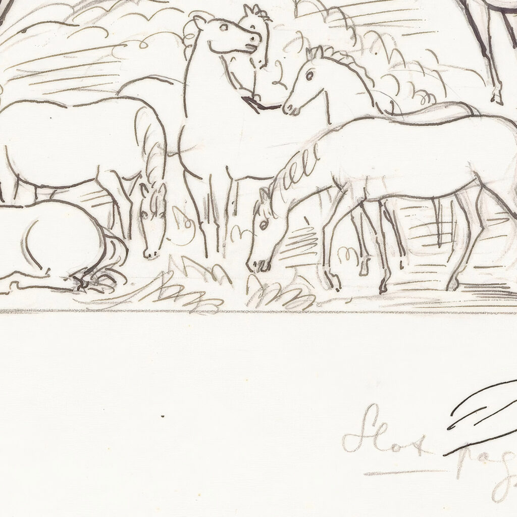 Schetsblad met paarden 1891 Leo Gestel 8 mockup