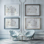 Schetsblad met paarden 1891 Leo Gestel framed posters mockup