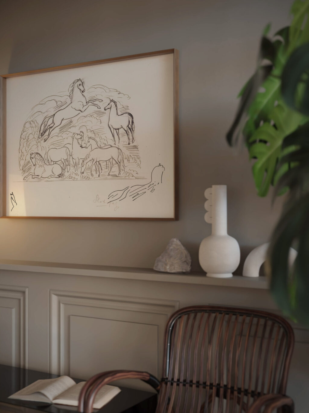 Schetsblad met paarden 1891 Leo Gestel video mockup