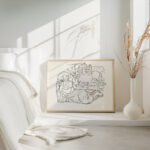 Schetsblad met vrouw liggend aan het strand met twee paarden en enkele zeemeeuwen 1891 Leo Gestel 4 mockup