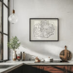 Schetsblad met vrouw liggend aan het strand met twee paarden en enkele zeemeeuwen 1891 Leo Gestel 6 mockup