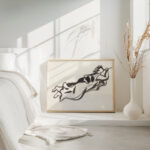 Schetsblad met zwevende vrouw met trompet 1891 Leo Gestel 4 mockup