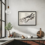 Schetsblad met zwevende vrouw met trompet 1891 Leo Gestel 6 mockup