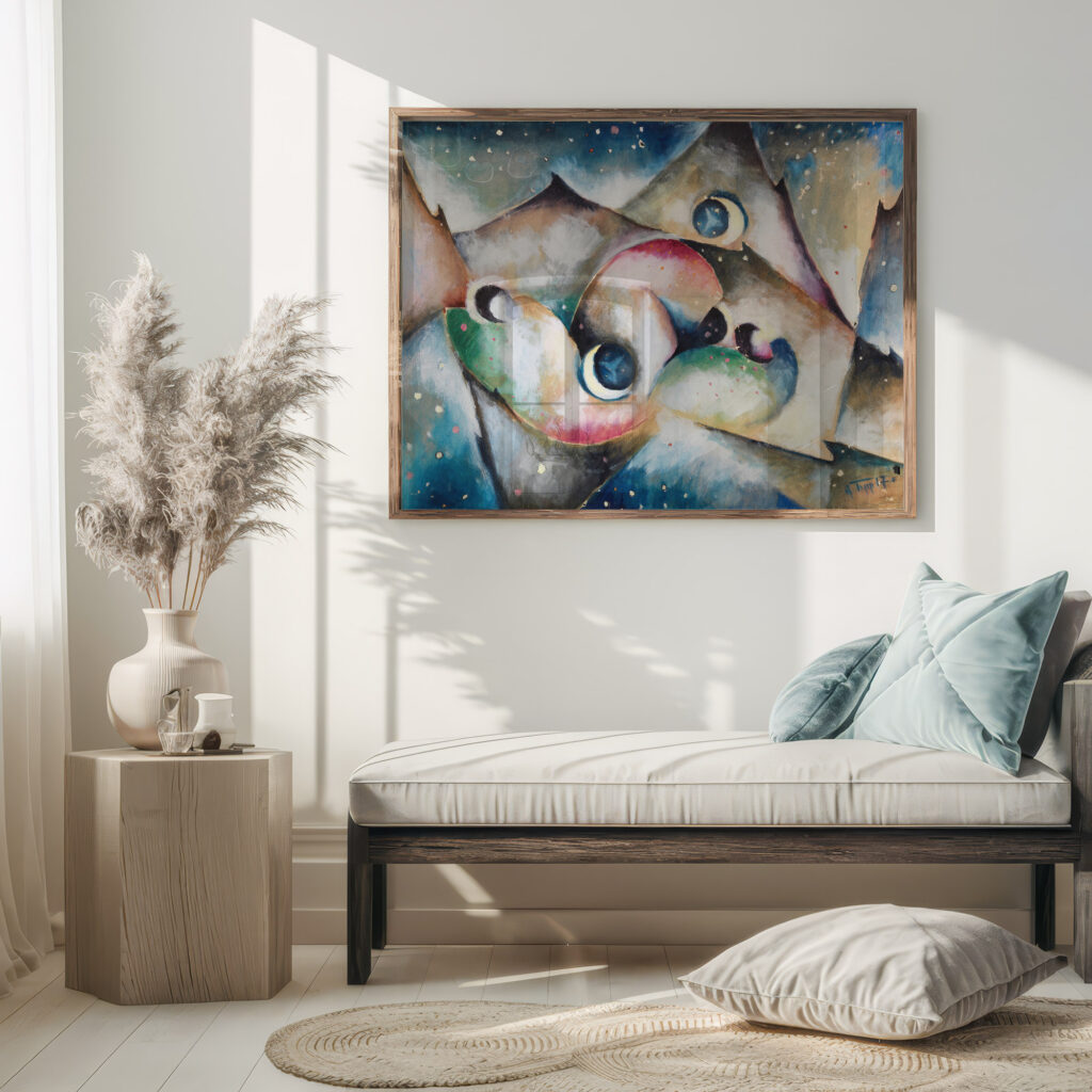 Schlafende Gestalten in nachtlicher Gebirgslandschaft 1917 Arnold Topp 5 mockup