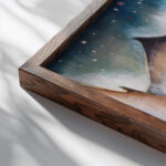 Schlafende Gestalten in nachtlicher Gebirgslandschaft 1917 Arnold Topp close up dark wood mockup