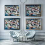 Schlafende Gestalten in nachtlicher Gebirgslandschaft 1917 Arnold Topp framed posters mockup