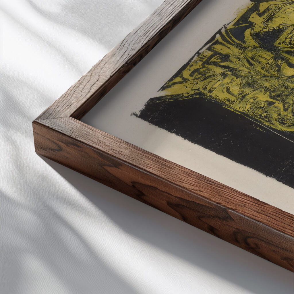 Schlemihl in der Einsamkeit des Zimmers 1915 Ernst Ludwig Kirchner close up dark wood mockup