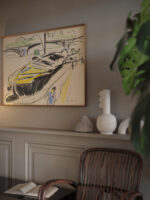 Schleppkahn am Elbufer im Hintergrund die Carolabrucke 1909 Ernst Ludwig Kirchner video mockup