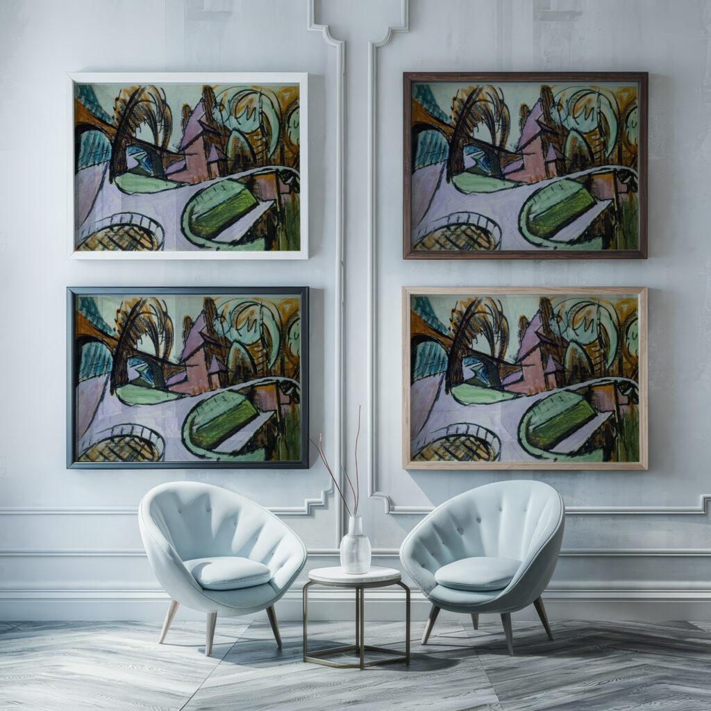 Schleuse im Berliner Tiergarten circa 1919 Anton Kerschbaumer framed posters mockup