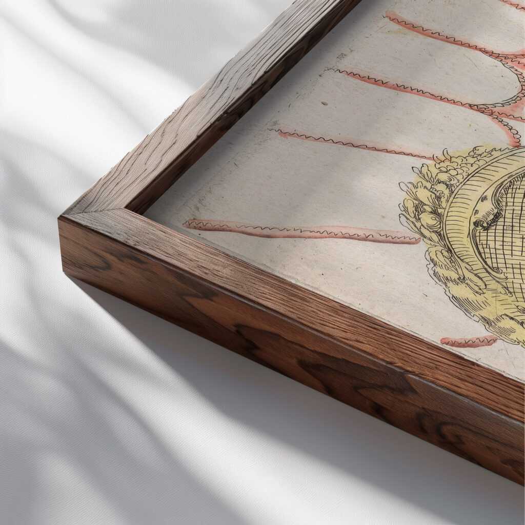 Scholars Consulting Books and a Globe c. 1747 Giovanni Francesco Costa close up dark wood mockup