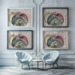 Scholars Consulting Books and a Globe c. 1747 Giovanni Francesco Costa framed posters mockup