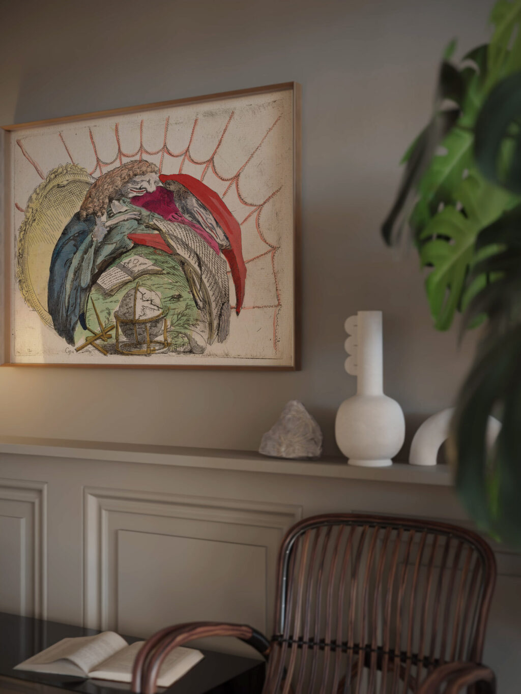 Scholars Consulting Books and a Globe c. 1747 Giovanni Francesco Costa video mockup