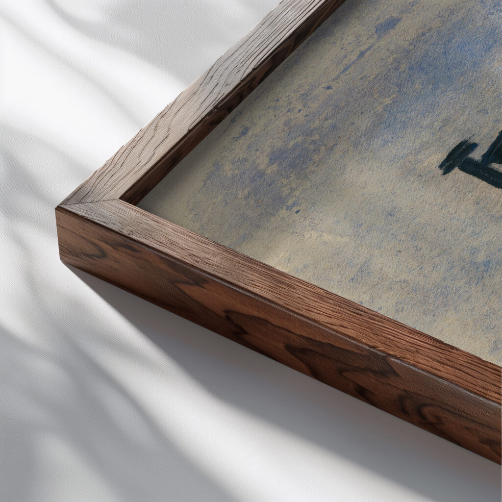 Schwarze Trauerfahne 1948 Karl Wiener close up dark wood mockup