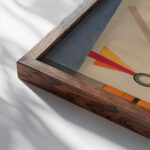Schweben Floating 1924 Wassily Kandinsky close up dark wood mockup