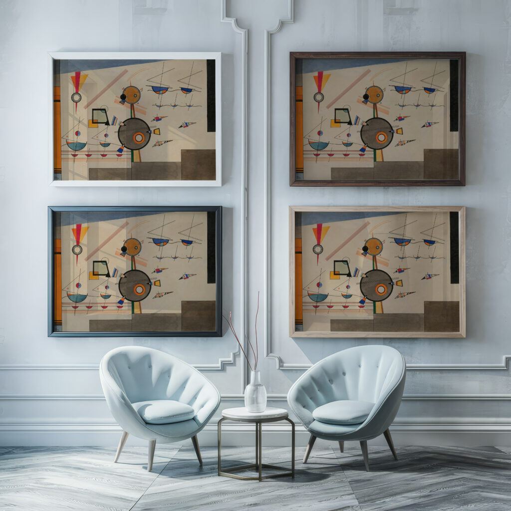 Schweben Floating 1924 Wassily Kandinsky framed posters mockup