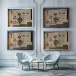 Schweben Floating 1924 Wassily Kandinsky framed posters mockup