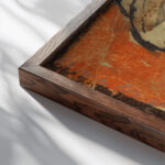 Schwein von hinten 1918 Egon Schiele close up dark wood mockup