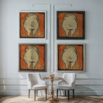 Schwein von hinten 1918 Egon Schiele framed posters mockup