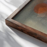 Schwere Spitzen 1928 Wassily Kandinsky close up dark wood mockup