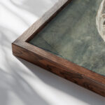 Scroll Ornament 1768 Francois Cuvillies the Younger close up dark wood mockup