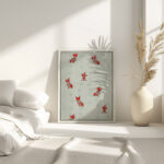 Seamless gold fish illustration Watanabe Seitei 4 mockup