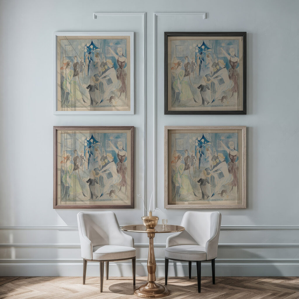 Seamstresses 1917 Zygmunt Waliszewski framed posters mockup