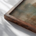 Seashore at Haikko in Autumn Landscape. Autumn 1892 Albert Edelfelt close up dark wood mockup