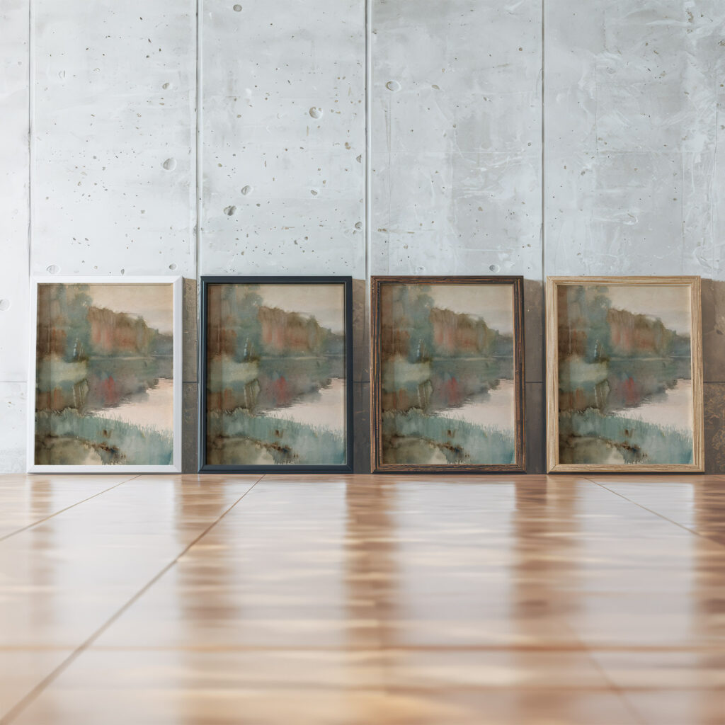 Seashore at Haikko in Autumn Landscape. Autumn 1892 Albert Edelfelt framed posters mockup