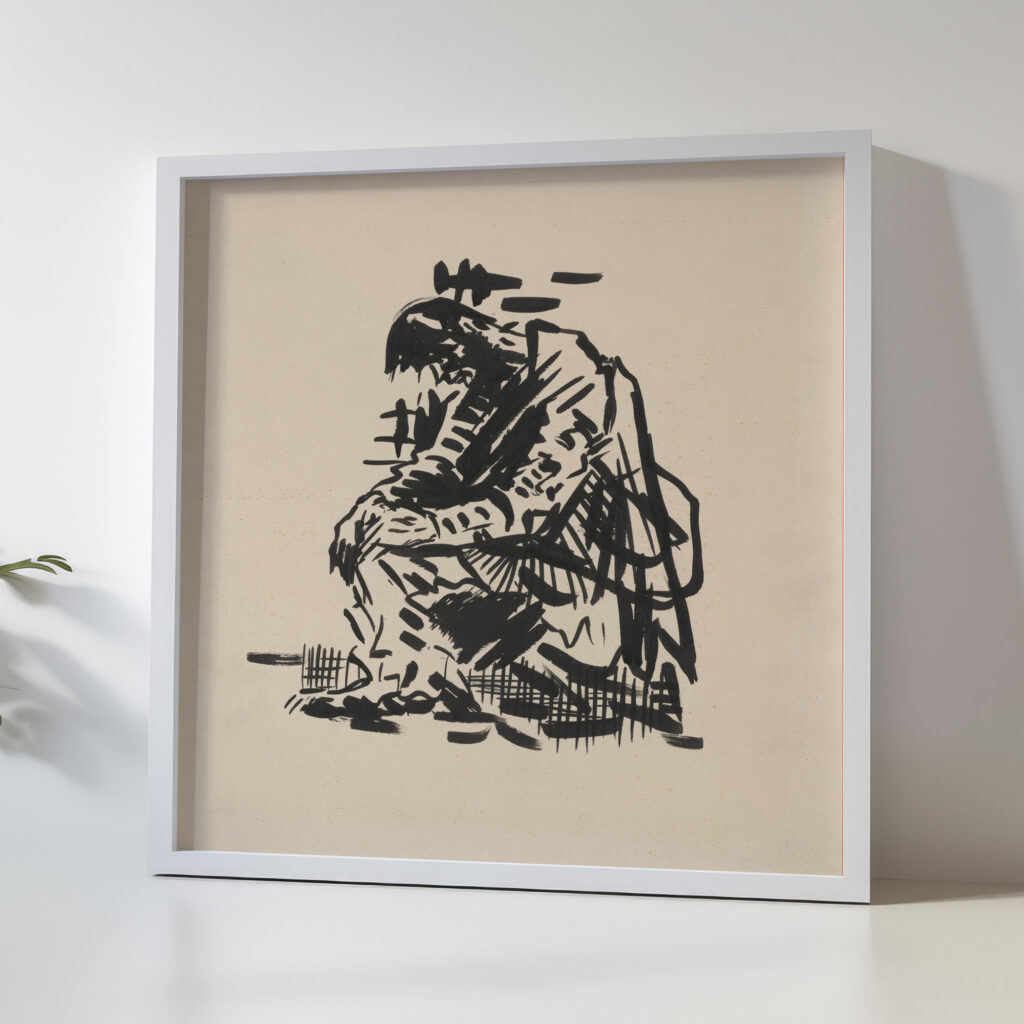 Seated Man Tired 1943–1944 Arnold Peter Weisz Kubincan 5 mockup